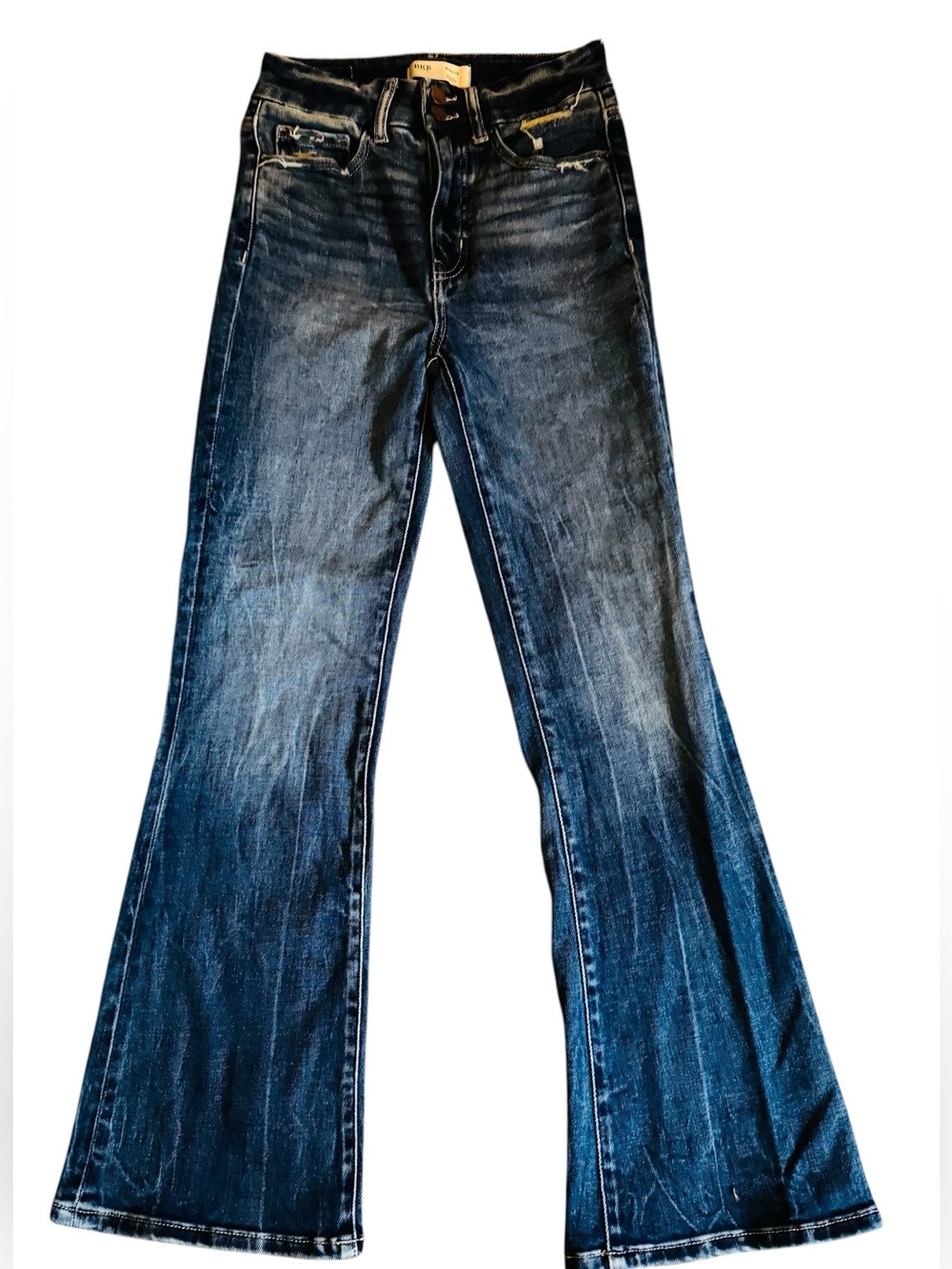 BKE Billie Slim Fit High Rise 10.5" Bootcut Jeans Inseam 29.5" Distressed Sz 25